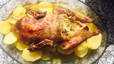 Pato recheado à moda do chef