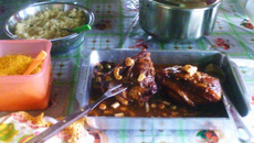 Lagarto recheado ao molho madeira