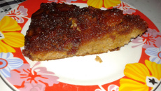 Torta de delícia com banana na massa