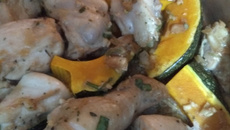 Frango assado com moranga