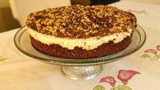 Cheesecake de paçoca e brigadeiro