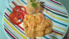 Estrogonofe de frango com batatas