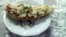 Chuchu recheado com camarão