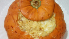 Abóbora recheada com creme de frango
