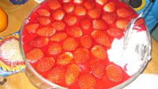 Sobremesa delícia de morangos