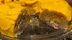 Torta fria elegante com Linguiça Blumenau