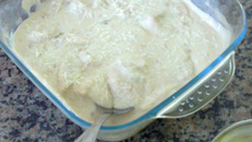 Frango ao creme de cebola no microondas