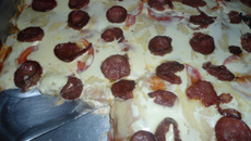 Torta deliciosa de pão de forma