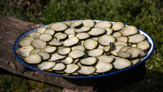 Bacon vegano de berinjela