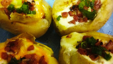 Batata recheada com calabresa