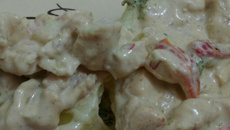 Batata recheada de frango