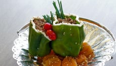 Pimentão recheado com carne moída