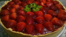 Torta de morango com iogurte