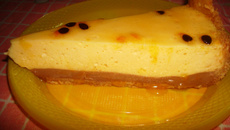 Torta de maracujá com caminha de ganache