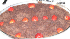 Pavê de morango e chocolate