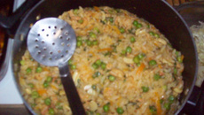 Risoto de camarões e champagne