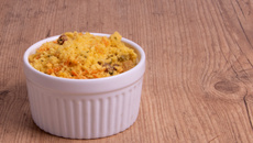 Farofa de jerimum vermelho com farofa tradicional Yoki