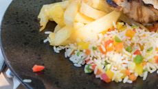 Arroz de bacalhau com batata frita