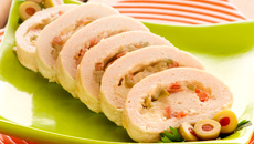 Rocambole de frango recheado