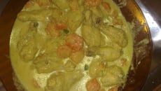 Frango com cenoura e creme branco