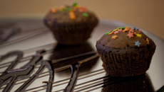 Muffin de chocolate com recheio de creme de avelã