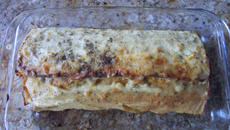 Rocambole de arroz cozido