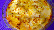Filé de abadejo gratinado