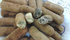 Croquete de batata recheada com carne moída