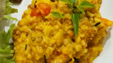 Risoto de abóbora e manjeircão