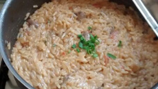 Risoto de coração de galinha