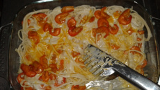 Macarrão ao molho branco com camarão