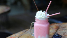 Bebida de morango do starbuks 