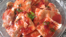 Ravióli com beterraba