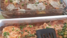 Lasanha de berinjela à bolonhesa