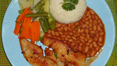Frango grelhado com legumes