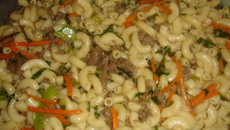 Macarrão com peito de peru