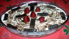 Pavê de Bis com morangos