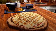 Pizza de frango com requeijão