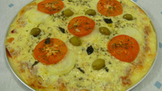 Pizza de arroz prática