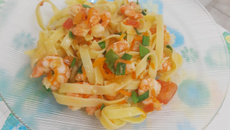 Fettuccine com camarão