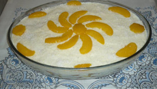 Pavê de pêssego e maçã