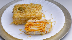 Torta fria de pão de forma com frango