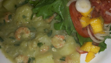 Delícia de bacalhau com camarão