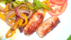 Lingüiça assada na frigideira