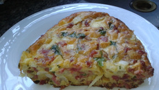 Omelete de forno com linguiça