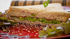 Sanduíche leve de peito de peru