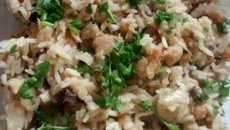 Arroz português com grão-de-bico