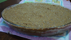 Purê de batata recheado com carne moída