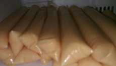 Sacolé de mamão cremoso