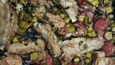 Costelinha de porco com quiabo